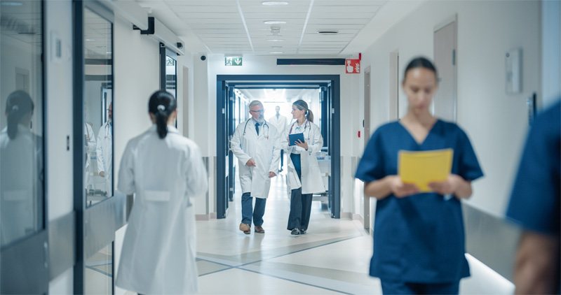 Healthcare professionals working together